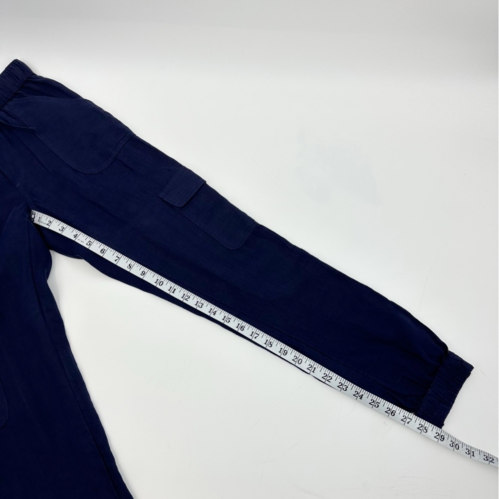 Nicole Miller Linen Navy Utility Joggers Pants XS - Picture 10 of 12